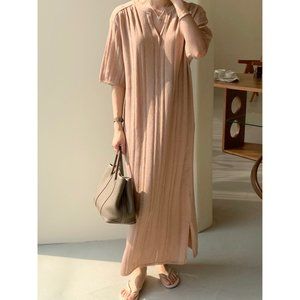 NEW Luxury K-Fashion Summer Knit Long Maxi Dress